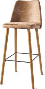 Riviera Maison Vegas Bar Stool Pellini Camel Pellini Leer Essenhout 57.0x48.0x108.0 cm