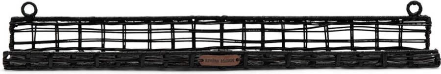 Riviera Maison Wandplank zwart Rustic Rattan Wall Shelf Zwart 60 cm