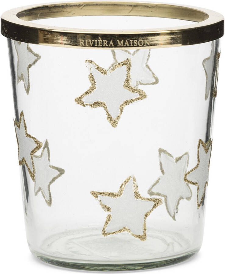 Riviera Maison Waxinelichthouder Theelichthouder Kaarsenhouder kerst RM Golden Stars Votive M goud