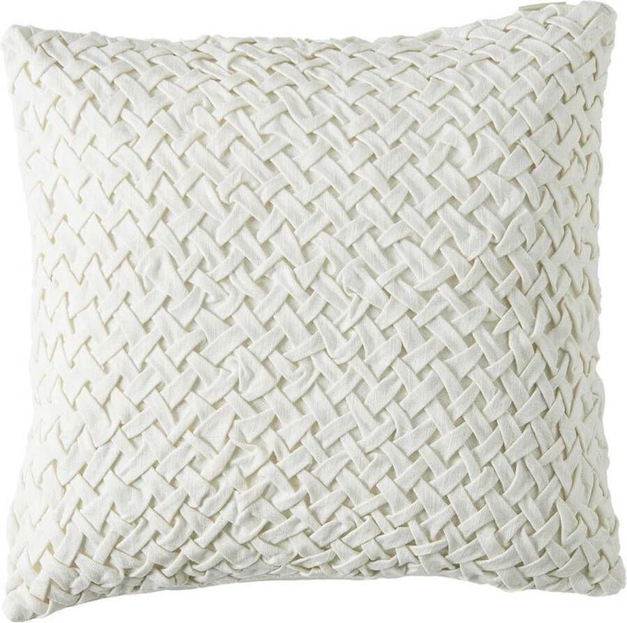 Riviera Maison Whimsical Weave Pillow Cover- Kussenhoes 50x50 cm White
