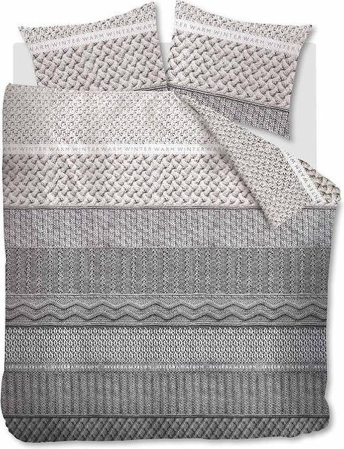 Riviera Maison Winter Warm Dekbedovertrek Eenpersoons 140x200 220 cm Grey