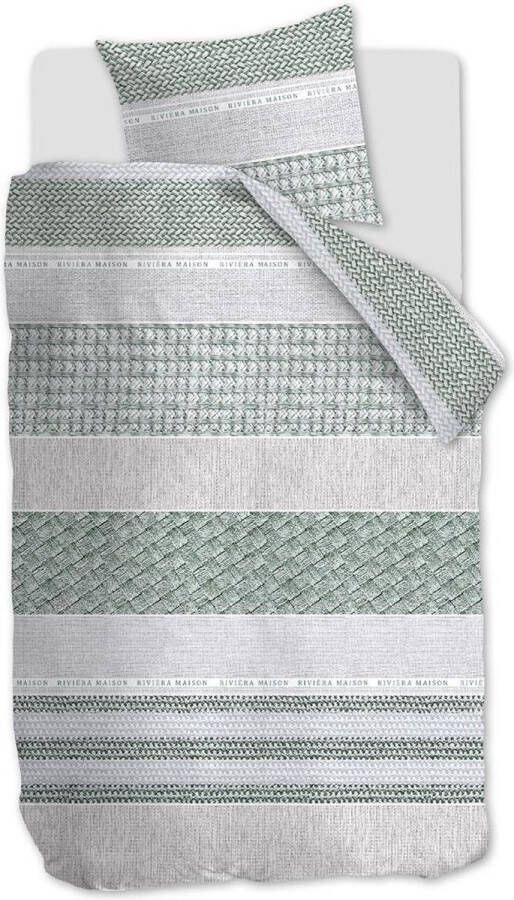 Riviera Maison Woven Nature Dekbedovertrek Eenpersoons 140x200 220 cm Green