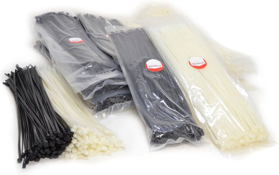 RL Sales Kabelbinders 4 8 x 370 mm zwart en wit doos 24 zakken