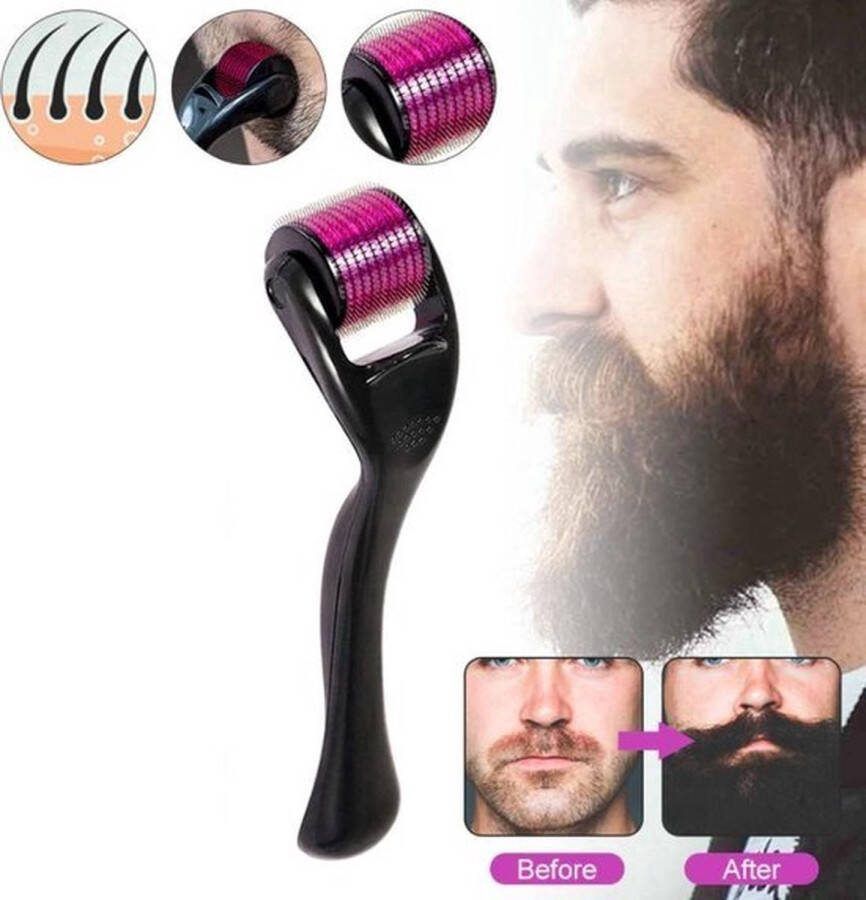 RNZV Dermaroller 540 naalden 0.5 mm Lichaamborstel Baardborstel baard groei derma roller dermaroller dermarolling Voor betere huid en haargroei acné en veroudering