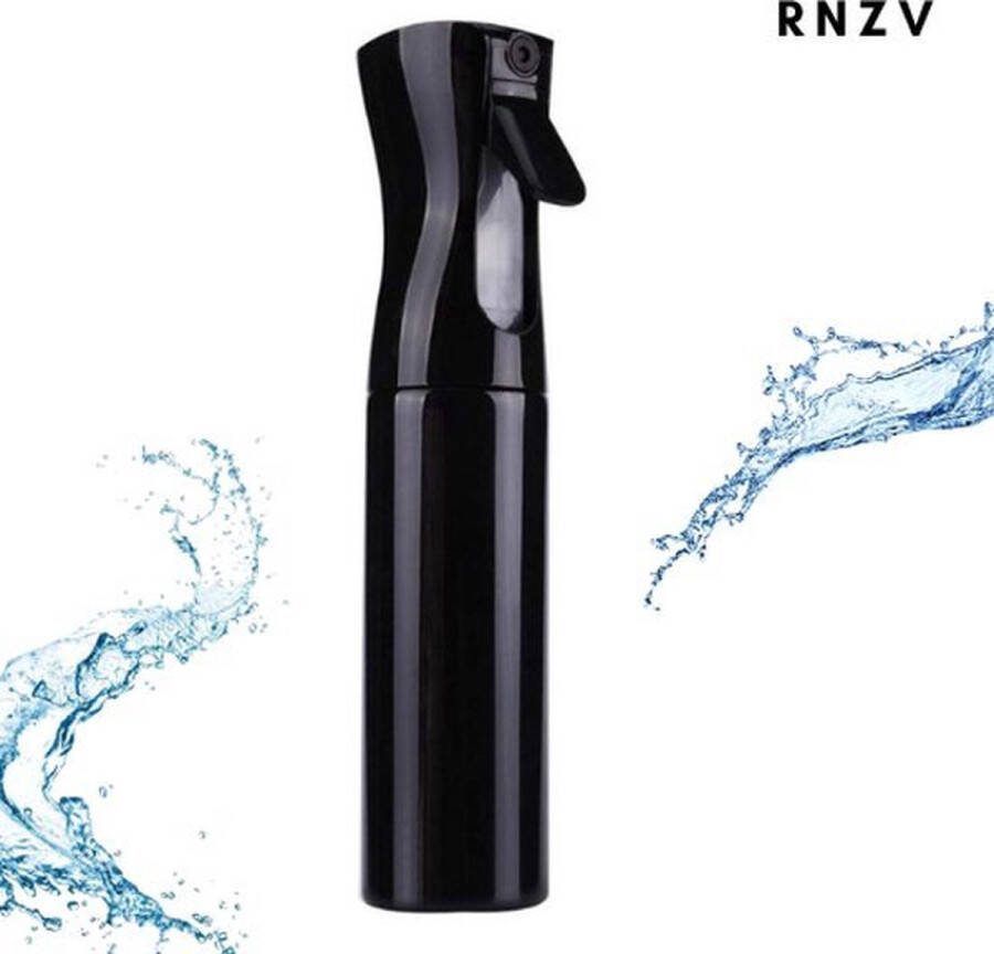RNZV Mist Spray Bottle PRO 300ml Luxe Haarspray nieuw design -Motivatie- professionele Mist Verstuiver Haar Kappersspuit Waterspuit Verstuiver Waterspuit Haar ZWART