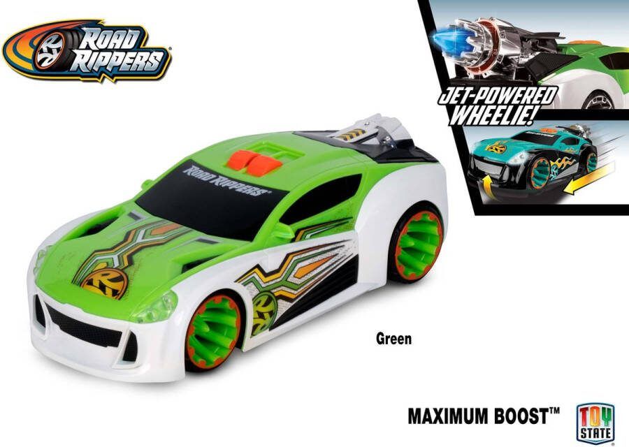 Road Rippers Maximum Boost Groen Wit Speelgoedauto