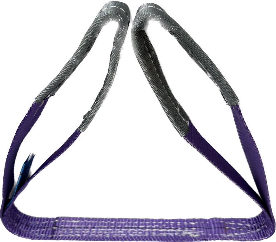 Roadtech 2 stuks polyester hijsband. Maximale belasting: 1 ton. Lengte: 1 meter. Paars