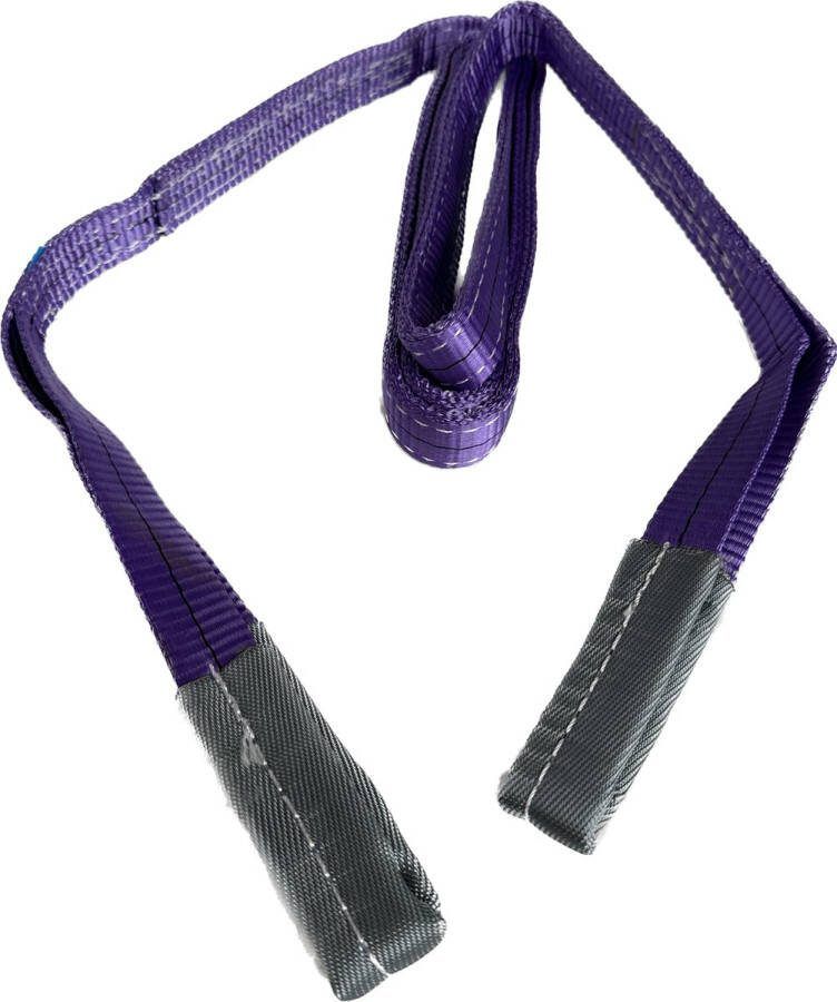 Roadtech 2 stuks polyester hijsband. Maximale belasting: 1 ton. Lengte: 3 meter. Paars