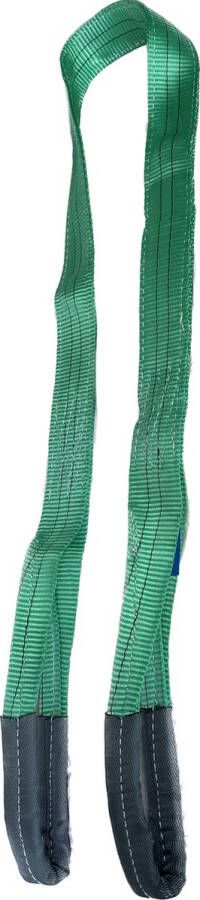 Roadtech 2 stuks polyester hijsband. Maximale belasting: 2 ton. Lengte: 2 meter. Groen
