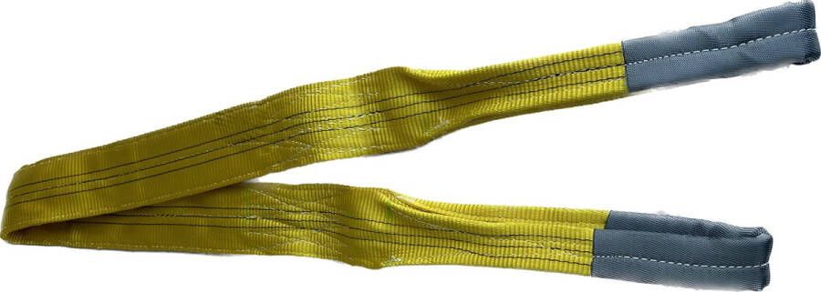 Roadtech 2 stuks polyester hijsband. Maximale belasting: 3 ton. Lengte: 2 meter. Geel