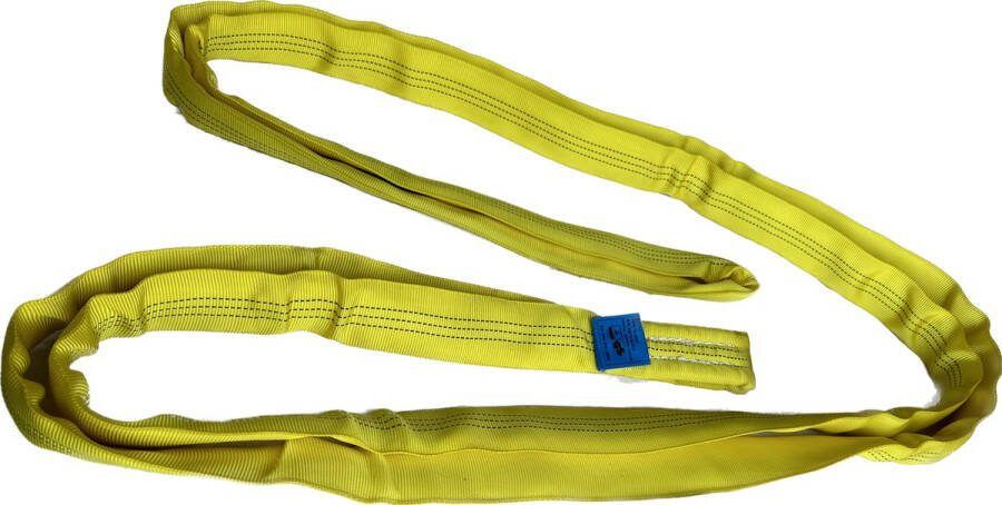 Roadtech 2 stuks polyester rondstrop. Hijsband. Maximale belasting: 3 ton. Werkende lengte: 3 meter. (Omtrek lengte: 6 meter.) Geel