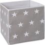 Interbaby Roba Opbergmand Little Stars 34 X 34 Cm Polykatoen Grijs wit - Thumbnail 1