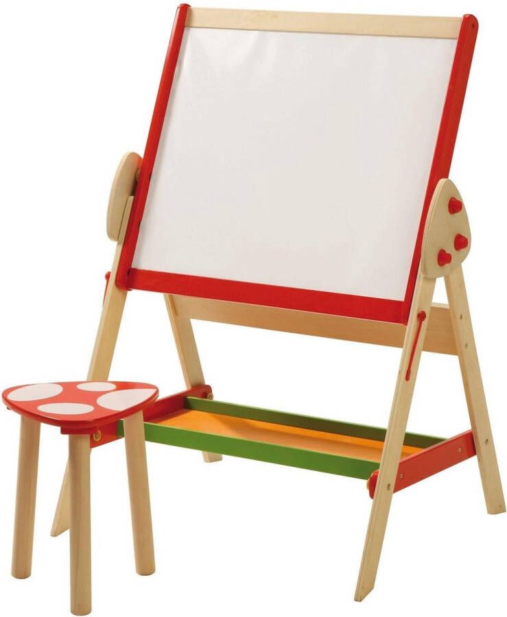 Roba Schoolbord Met Krukje Junior 69 X 99 Cm Hout Rood