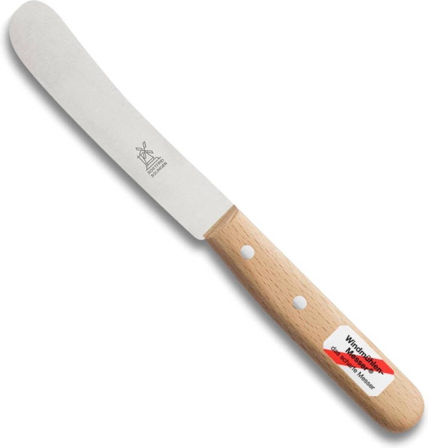 Robert Herder Buckels Botermes 7 cm roestvrij staal met roodbeuken heft
