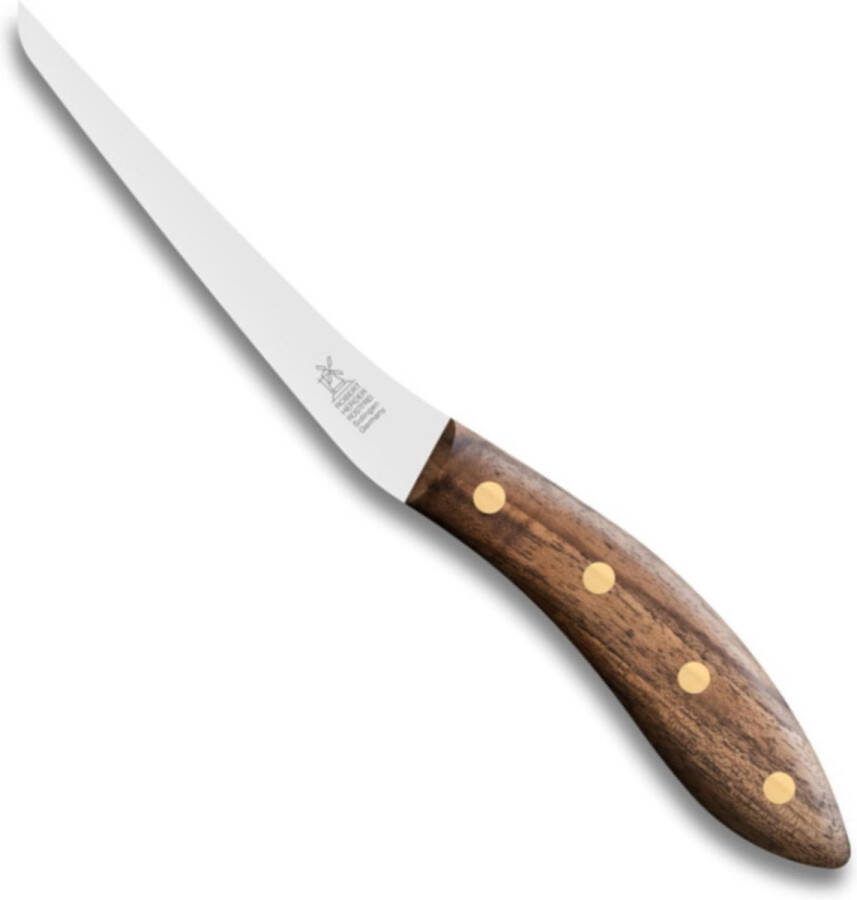 Robert Herder Fileermes SeaKnives Edwin Vinke's Flexibel RVS Lemmet 130 mm Heft Walnotenhout