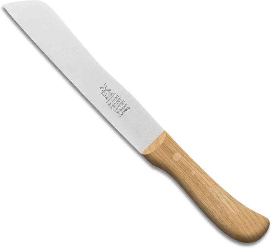 Robert Herder Hamburger- Broodmes Carbonstaal Glad Lemmet 18 cm Heft Eikenhout