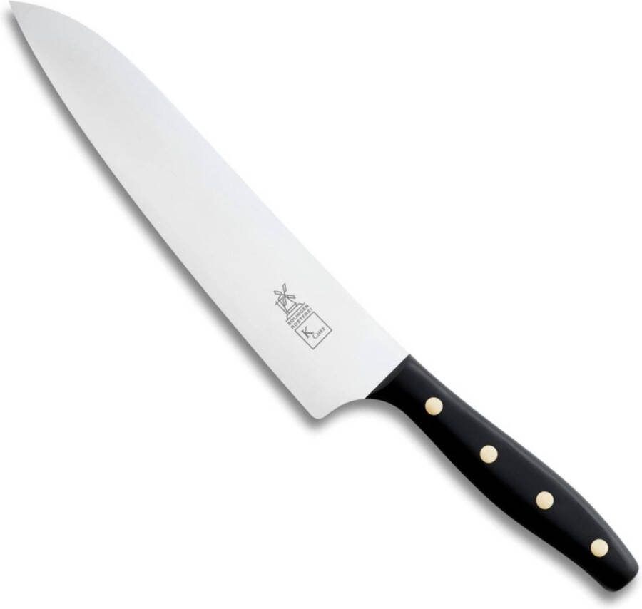 Robert Herder K-Chef Koksmes RVS Lichte Ronding Lemmet 22.5 cm Heft POM Zwart