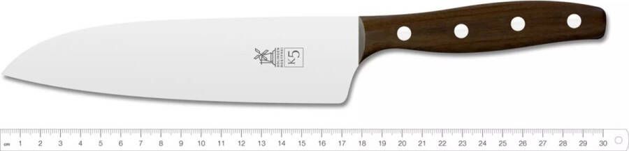 Robert Herder K5 Koksmes XL RVS Licht Gebogen Lemmet 18 cm Heft Cumaru Hout