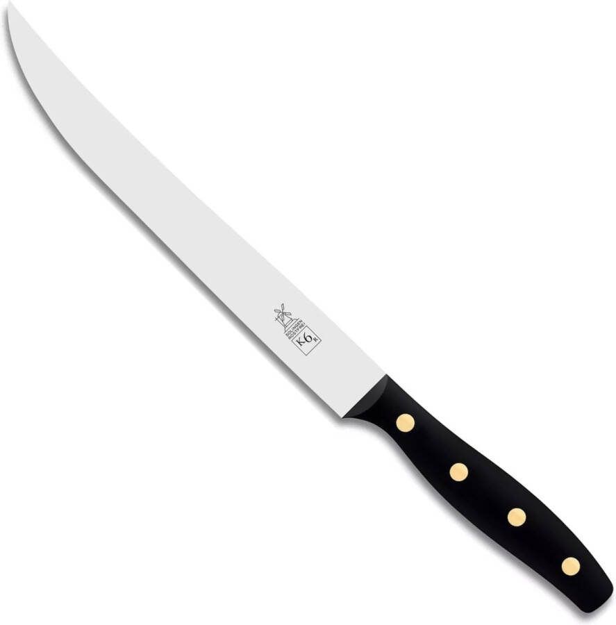 Robert Herder K6R Vleesmes RVS Lemmet 20 cm Heft POM Zwart Geschenkverpakking