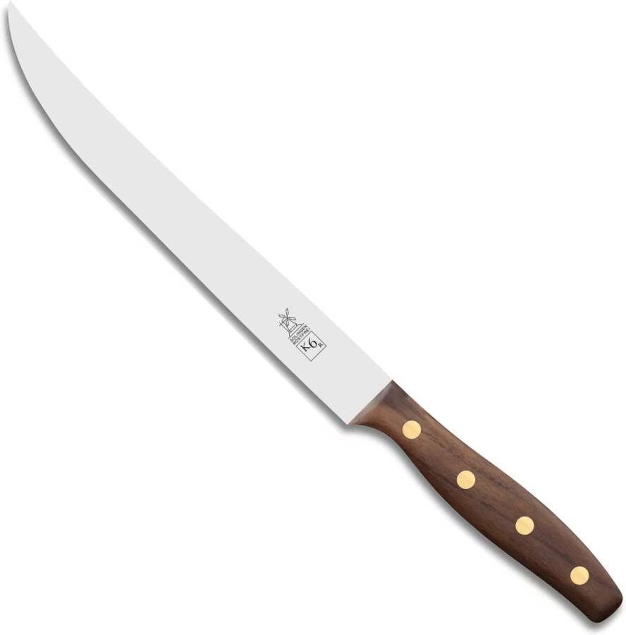Robert Herder K6R Vleesmes RVS Lemmet 20 cm Heft Walnotenhout Geschenkverpakking
