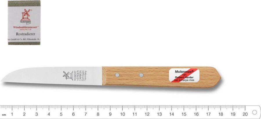 Robert Herder Klassiker Benelux Set Met Roestgum Aardappelmes Schilmes 8.5 cm *Niet Roestvrij Duurzaam Fsc Beuken Heft