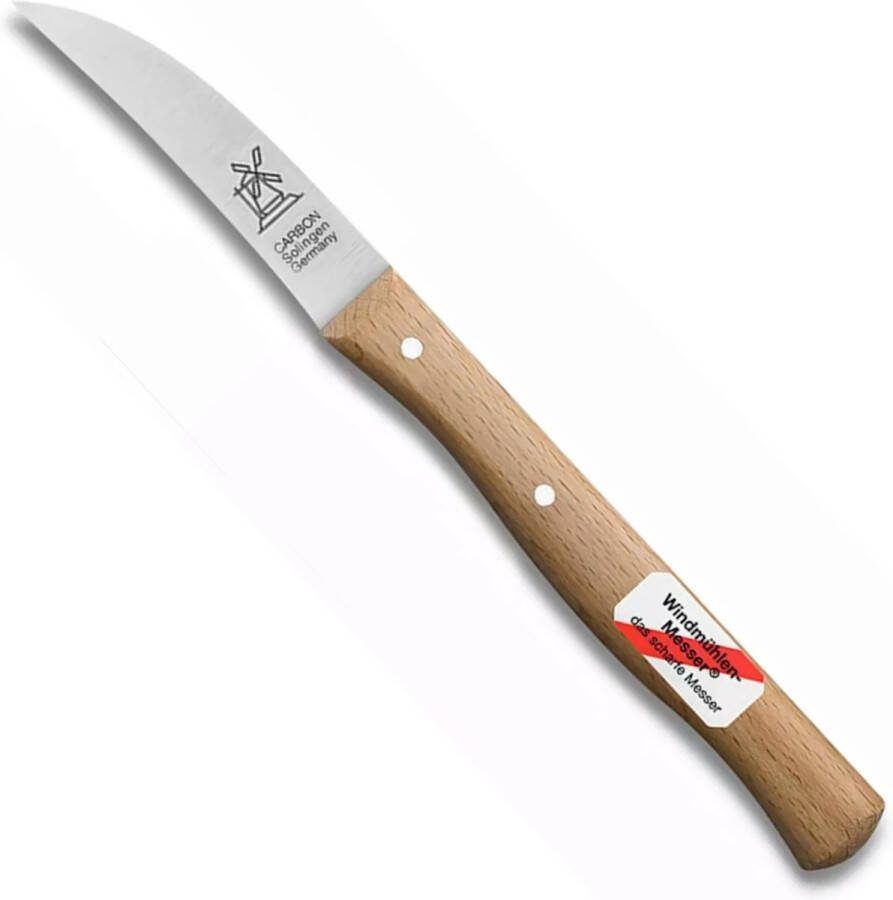 Robert Herder Molenmes Schilmesje Tourneermesje Carbonstaal Krom Lemmet 70 mm Heft Beukenhout