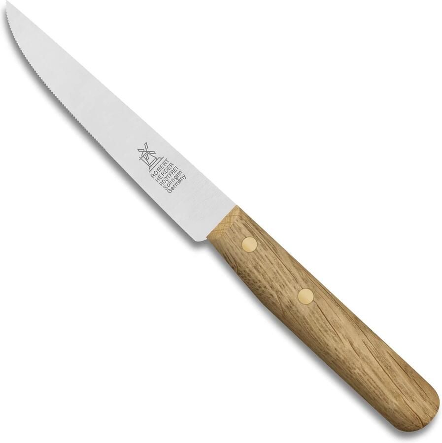 Robert Herder Steakmes Buckels RVS Fijne Kartel Lemmet 11 cm Heft Eikenhout