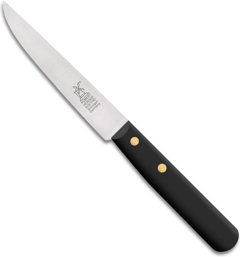 Robert Herder Steakmes Buckels RVS Fijne Kartel Lemmet 11 cm Heft POM Zwart
