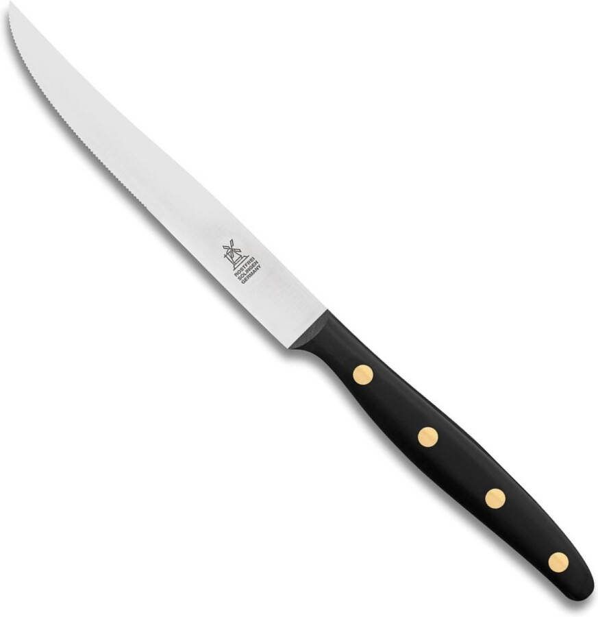Robert Herder Steakmes Buckels RVS Fijne Kartel XL Lemmet 12.5 cm Heft POM Zwart