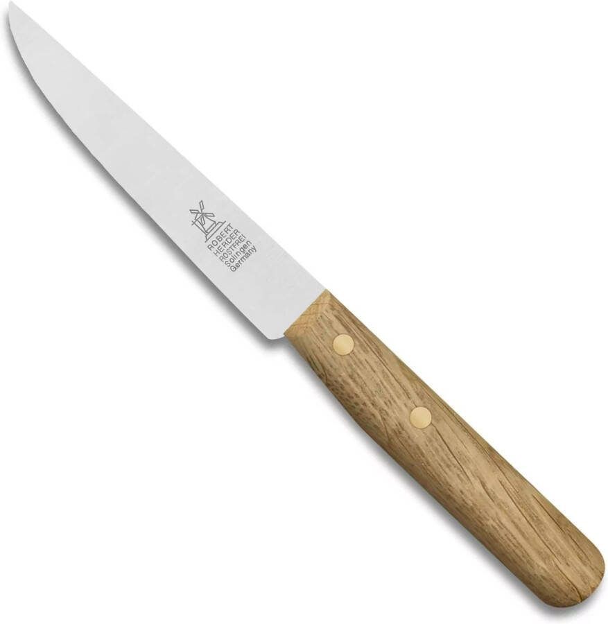 Robert Herder Steakmes Buckels RVS Glad Lemmet 11 cm Heft Eikenhout
