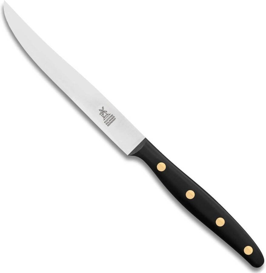 Robert Herder Windmühle Steakmes RVS Glad Lemmet 12.5 cm Heft POM Zwart