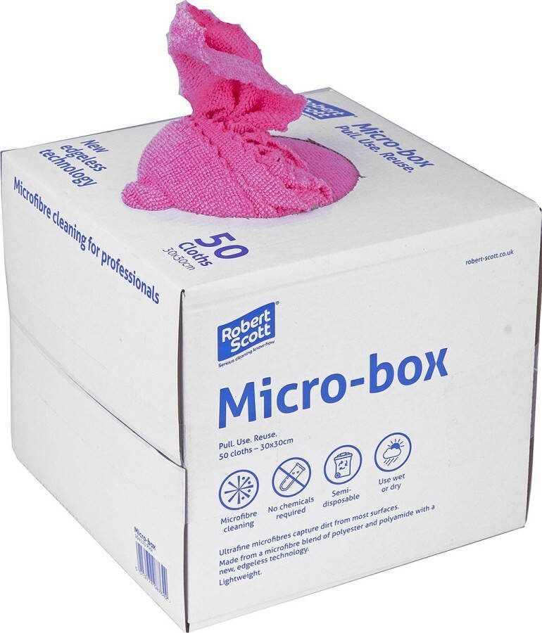 Robert Scott Microvezeldoek Rood in Dispenserdoos