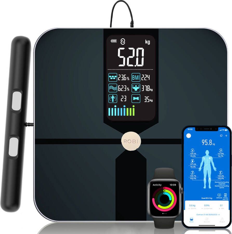 Robi Products Robi S11 Personenweegschaal met Segmentale Lichaamsanalyse Zwart