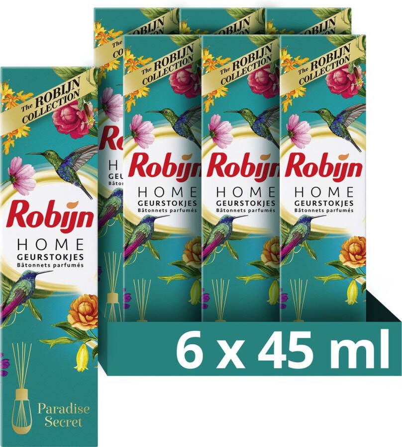 Robijn Home Paradise Secret Geurstokjes 6 x 45 ml voordeelverpakking (45 ml)