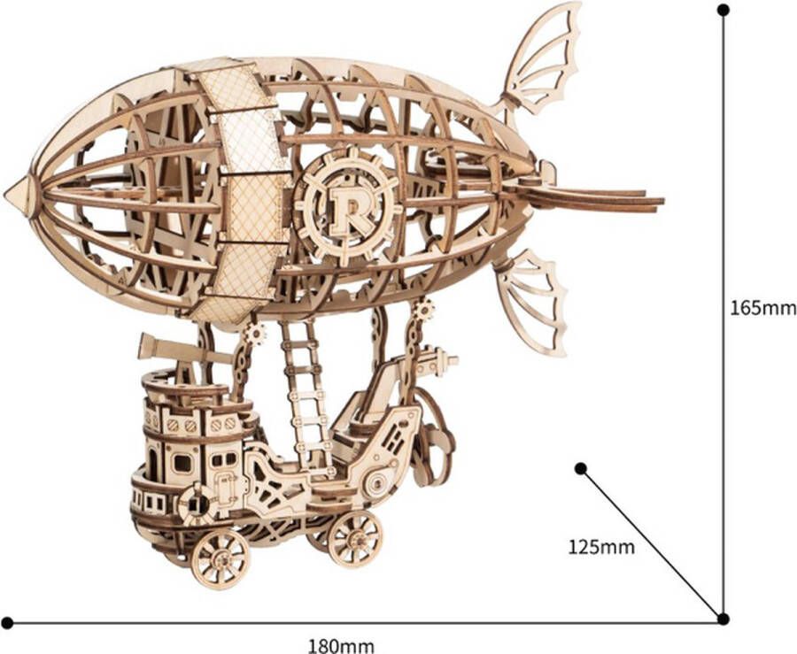 Robotime 3d-puzzel Airship 18 Cm Hout Naturel 176-delig