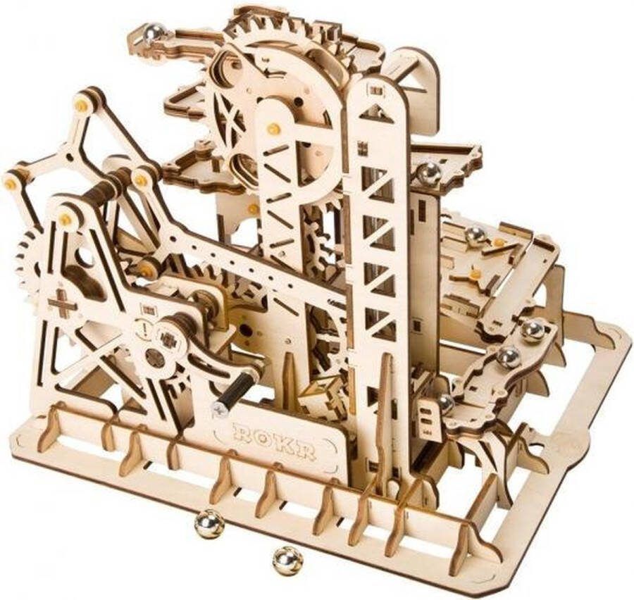 Robotime 3D-puzzel Knikkerbaan hout bruin 227-delig