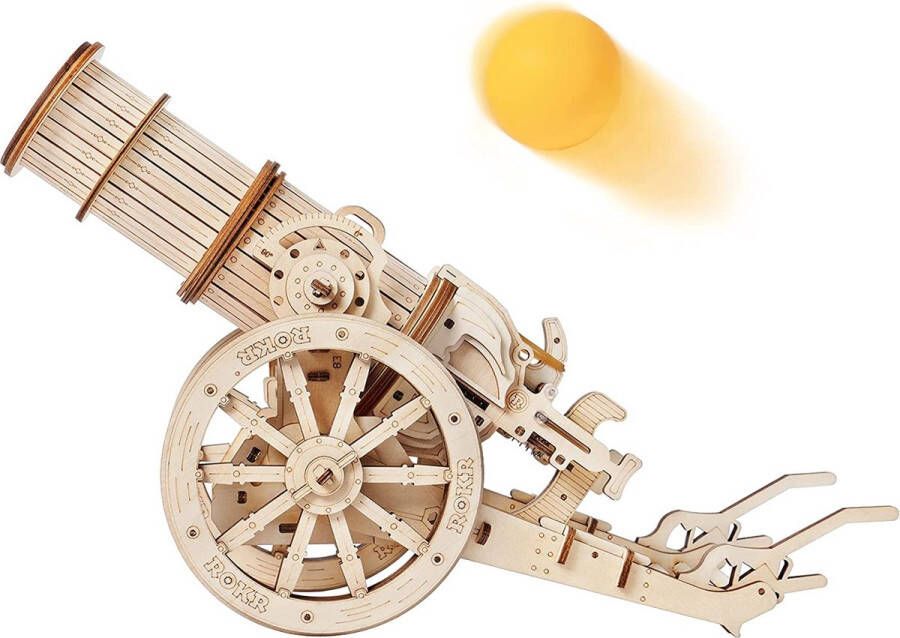 Robotime 3D-puzzel middeleeuws kanon hersenstakers houten modelbouwkits laser gesneden puzzel mechanische constructie ambachten om te bouwen voor kinderen volwassenen
