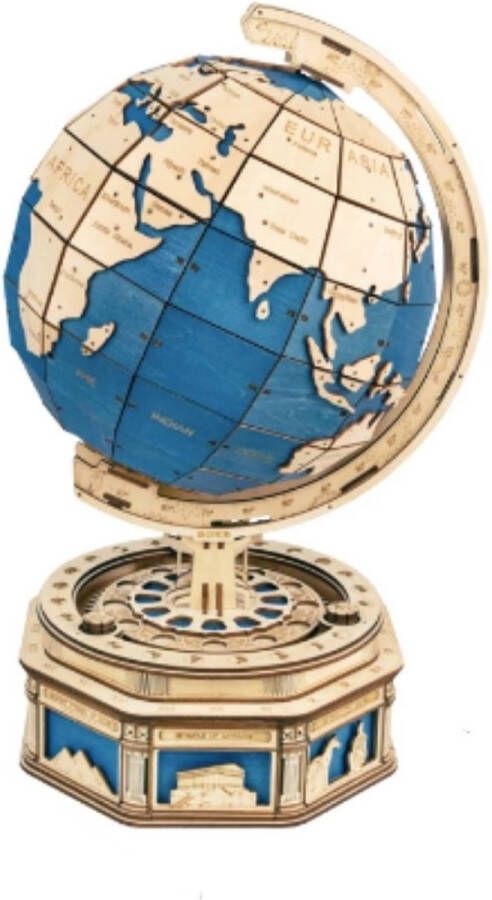 Robotime 8 Wereldwonderen kluis Rokr Globe Wereldbol Sterrenbeeld Houten puzzel Volwassenen 3D puzzel Modelbouw DIY