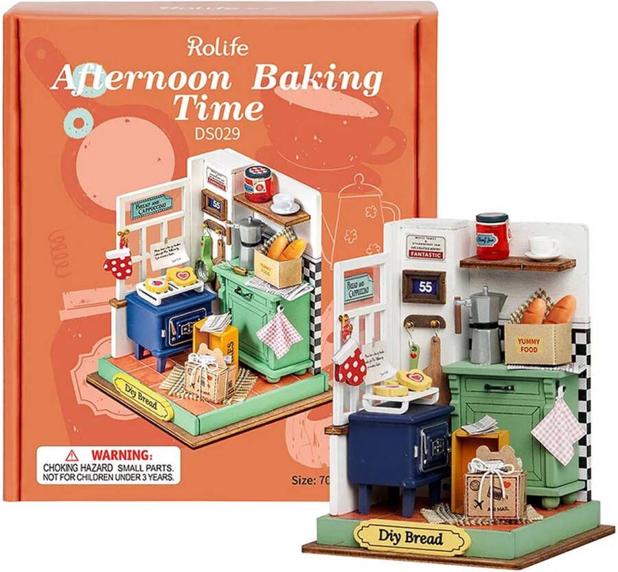 Robotime Afternoon Baking Time DIY miniatuurhuisje Dollhouse Box Theater DS029