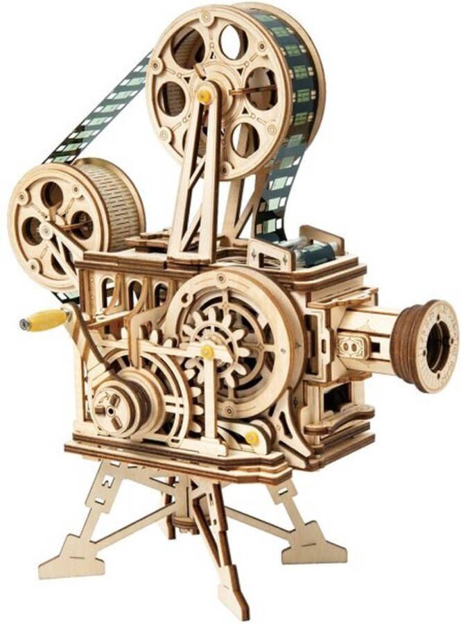 Robotime Bouwpakket Volwassenen Vintage Filmprojector 183 Onderdelen Luxe Modelbouw Montage Speelgoed DIY Puzzel Charlie Chaplin