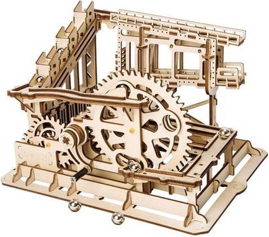 Robotime bouwset knikkerbaan Cog Coaster hout bruin 238-delig