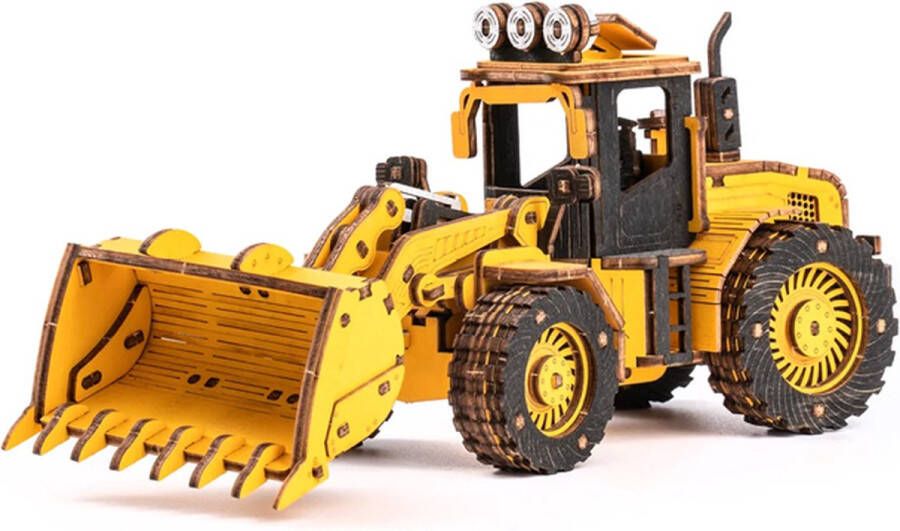 Robotime Bulldozer Front-end Loader TG509K 3D puzzel Houten bouwpakket Knutselen Miniatuur