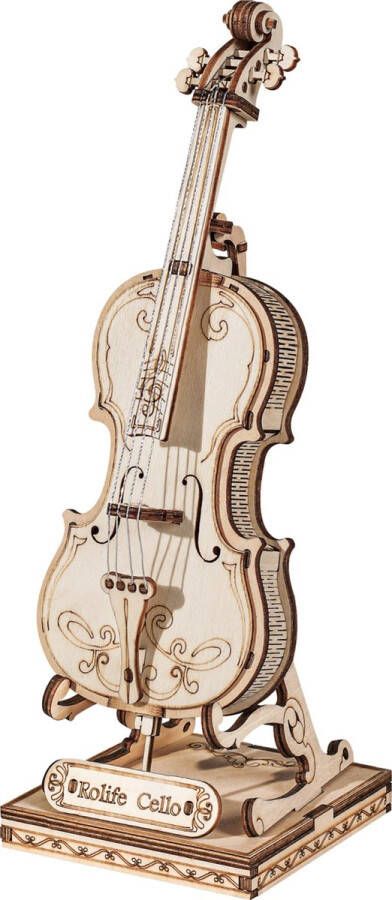 Robotime DIY 3D Houtenpuzzel Muziekinstrument Cello TG411 7x7x20cm 6946785116809