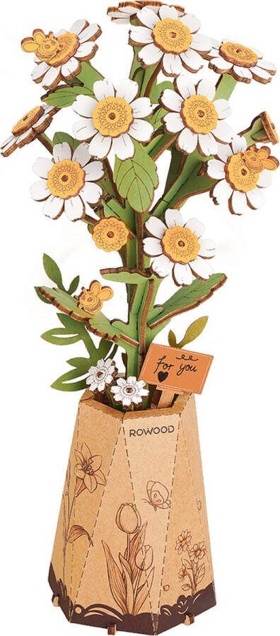 Robotime Chamomile TW061 Knutselen DIY Houten bouwpakket Volwassenen Bloemen Creatief