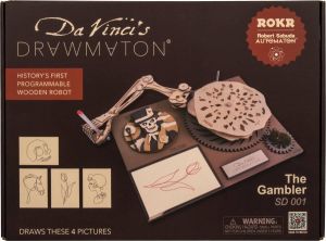 Robotime Da Vinci&apos;s Drawmaton The Gambler Tekenmachine Houten Modelbouw