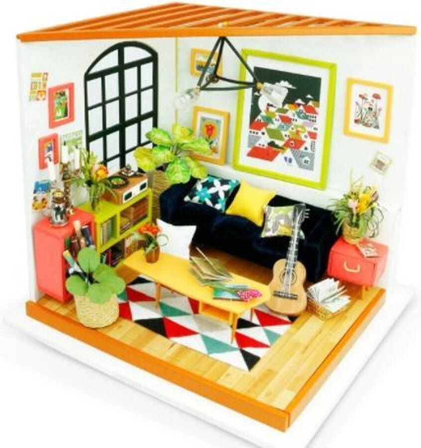 Robotime DIY Dollhouse Locus's Woonkamer A040082 incl gereedschap