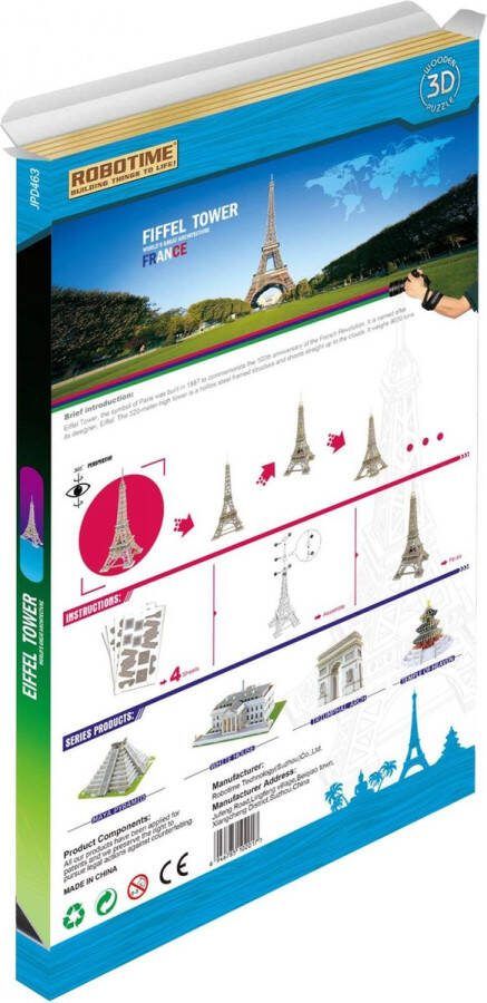 Robotime Eiffel Toren houten 3D puzzel