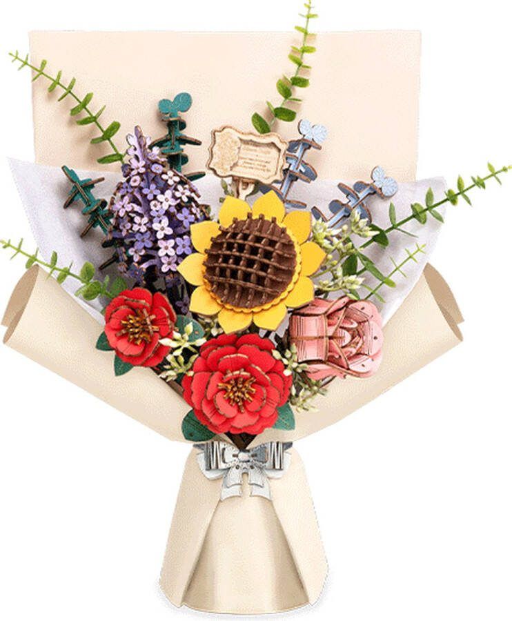Robotime Flower Bouquet TW01H Bloemen Boeket Knutselen Houten bouwpakket Volwassenen