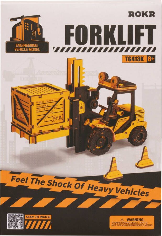 Robotime Forklift TG413K 3D puzzel Houten bouwpakket Knutselen Miniatuur