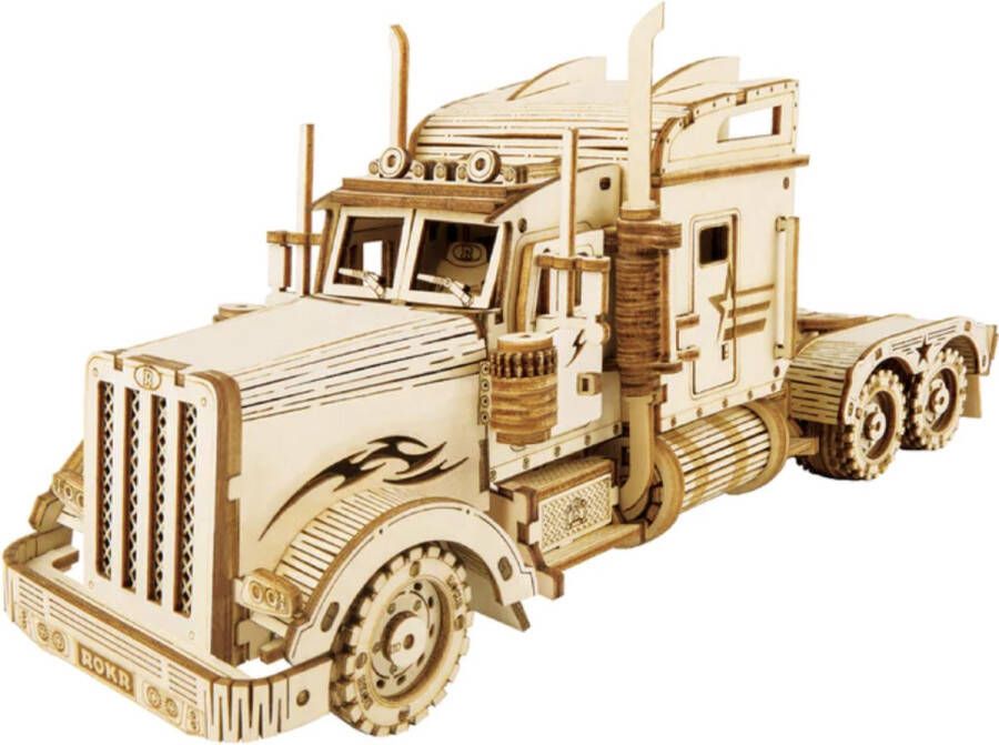 Robotime Heavy Truck Vrachtwagen Voertuig Houten modelbouw DIY Hout 3D puzzel Tieners Volwassenen 260 stukjes